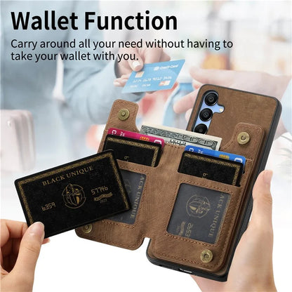 D15 For Samsung Galaxy A54 5G Wallet Case Retro Leather+TPU Card Holder Phone Cover