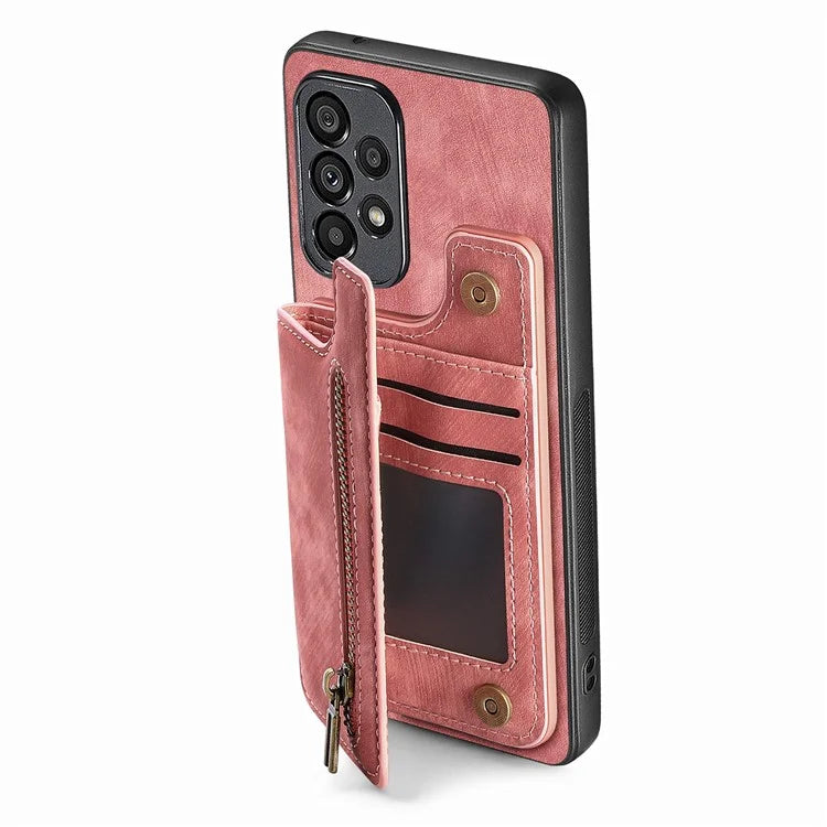 D15 For Samsung Galaxy A53 5G Wallet Case Retro PU+TPU Kickstand Phone Cover