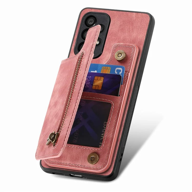 D15 For Samsung Galaxy A53 5G Wallet Case Retro PU+TPU Kickstand Phone Cover