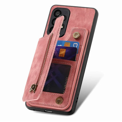D15 For Samsung Galaxy A53 5G Wallet Case Retro PU+TPU Kickstand Phone Cover