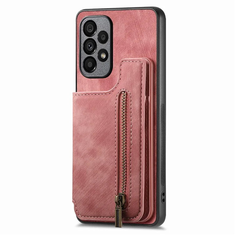 D15 For Samsung Galaxy A53 5G Wallet Case Retro PU+TPU Kickstand Phone Cover
