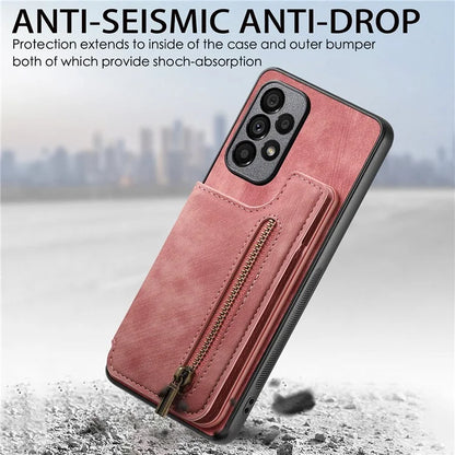 D15 For Samsung Galaxy A53 5G Wallet Case Retro PU+TPU Kickstand Phone Cover