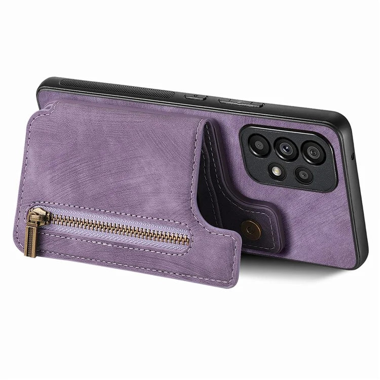 D15 For Samsung Galaxy A53 5G Wallet Case Retro PU+TPU Kickstand Phone Cover