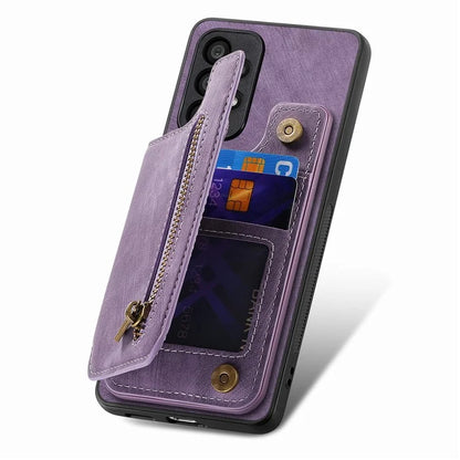 D15 For Samsung Galaxy A53 5G Wallet Case Retro PU+TPU Kickstand Phone Cover