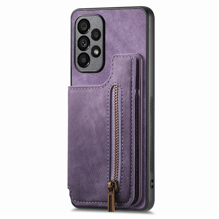 D15 For Samsung Galaxy A53 5G Wallet Case Retro PU+TPU Kickstand Phone Cover