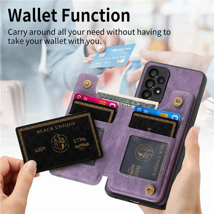 D15 For Samsung Galaxy A53 5G Wallet Case Retro PU+TPU Kickstand Phone Cover