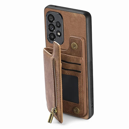 D15 For Samsung Galaxy A53 5G Wallet Case Retro PU+TPU Kickstand Phone Cover