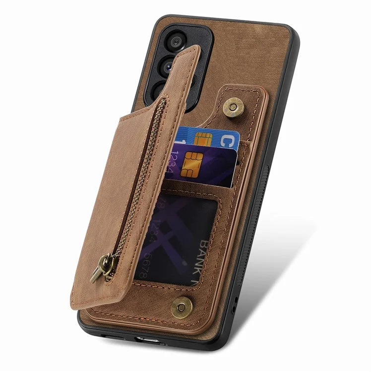 D15 For Samsung Galaxy A53 5G Wallet Case Retro PU+TPU Kickstand Phone Cover