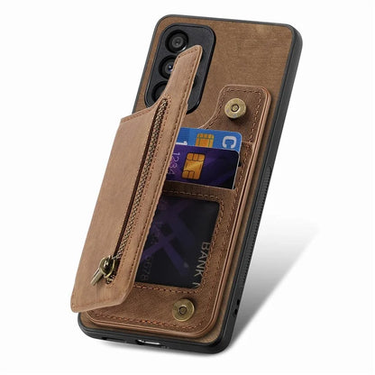 D15 For Samsung Galaxy A53 5G Wallet Case Retro PU+TPU Kickstand Phone Cover