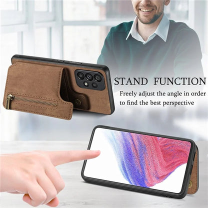 D15 For Samsung Galaxy A53 5G Wallet Case Retro PU+TPU Kickstand Phone Cover