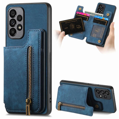 D15 For Samsung Galaxy A53 5G Wallet Case Retro PU+TPU Kickstand Phone Cover