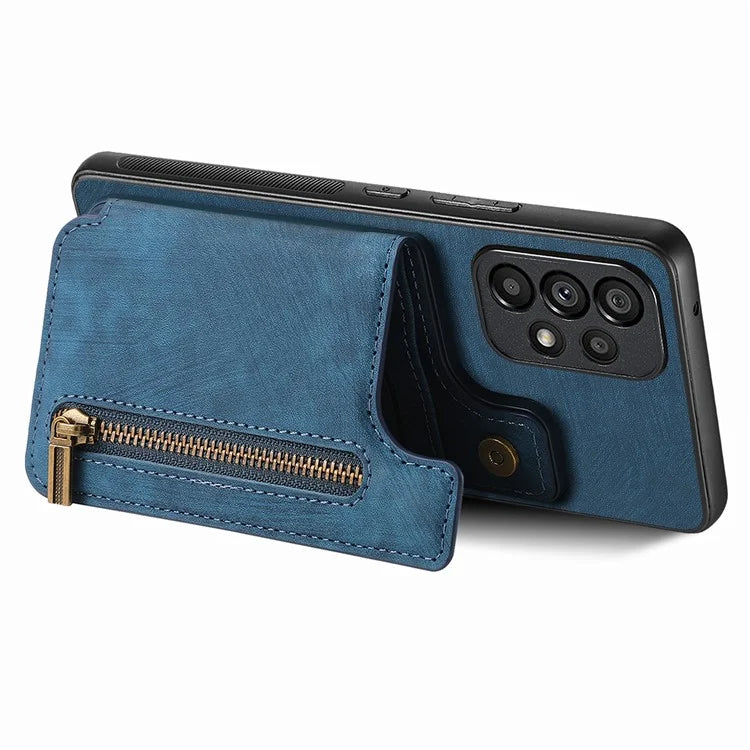 D15 For Samsung Galaxy A53 5G Wallet Case Retro PU+TPU Kickstand Phone Cover