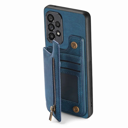 D15 For Samsung Galaxy A53 5G Wallet Case Retro PU+TPU Kickstand Phone Cover