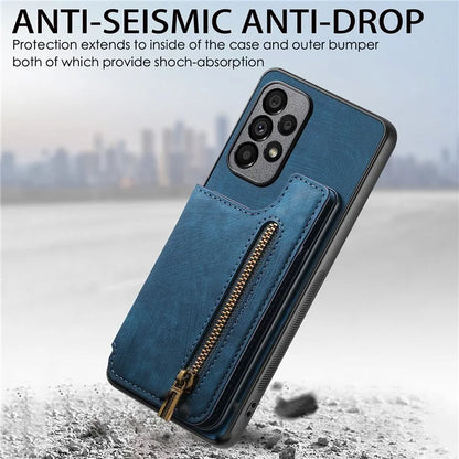 D15 For Samsung Galaxy A53 5G Wallet Case Retro PU+TPU Kickstand Phone Cover