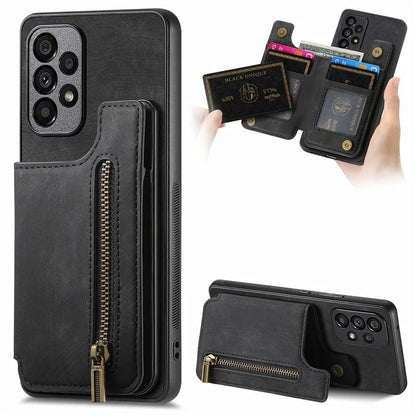 D15 For Samsung Galaxy A53 5G Wallet Case Retro PU+TPU Kickstand Phone Cover