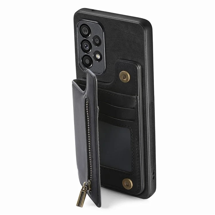 D15 For Samsung Galaxy A53 5G Wallet Case Retro PU+TPU Kickstand Phone Cover