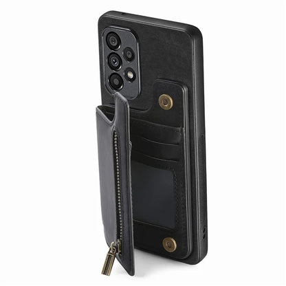 D15 For Samsung Galaxy A53 5G Wallet Case Retro PU+TPU Kickstand Phone Cover