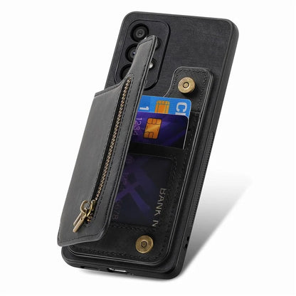 D15 For Samsung Galaxy A53 5G Wallet Case Retro PU+TPU Kickstand Phone Cover