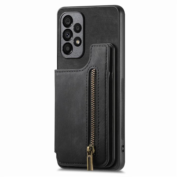 D15 For Samsung Galaxy A53 5G Wallet Case Retro PU+TPU Kickstand Phone Cover