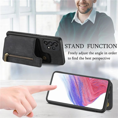 D15 For Samsung Galaxy A53 5G Wallet Case Retro PU+TPU Kickstand Phone Cover