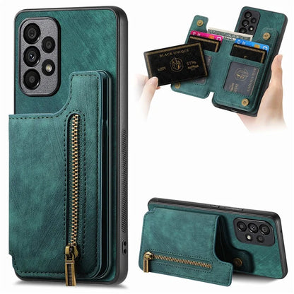 D15 For Samsung Galaxy A53 5G Wallet Case Retro PU+TPU Kickstand Phone Cover
