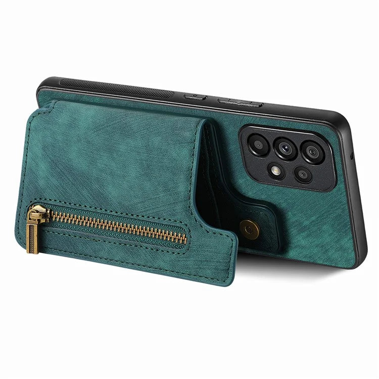D15 For Samsung Galaxy A53 5G Wallet Case Retro PU+TPU Kickstand Phone Cover