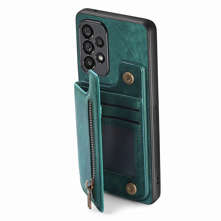 D15 For Samsung Galaxy A53 5G Wallet Case Retro PU+TPU Kickstand Phone Cover