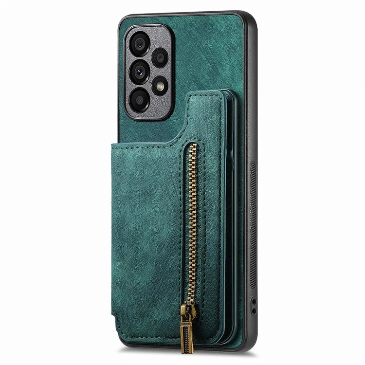 D15 For Samsung Galaxy A53 5G Wallet Case Retro PU+TPU Kickstand Phone Cover