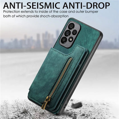 D15 For Samsung Galaxy A53 5G Wallet Case Retro PU+TPU Kickstand Phone Cover