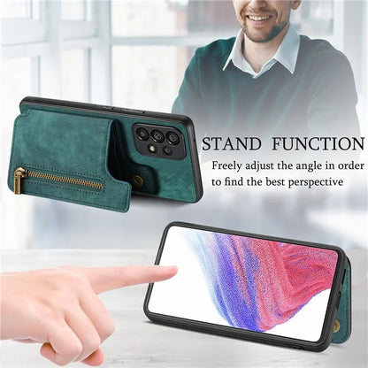 D15 For Samsung Galaxy A53 5G Wallet Case Retro PU+TPU Kickstand Phone Cover