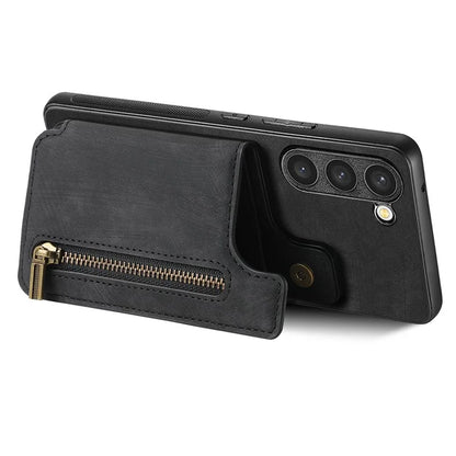 D15 For Samsung Galaxy S23 Kickstand Case Retro PU+TPU Phone Cover with Zipper Wallet