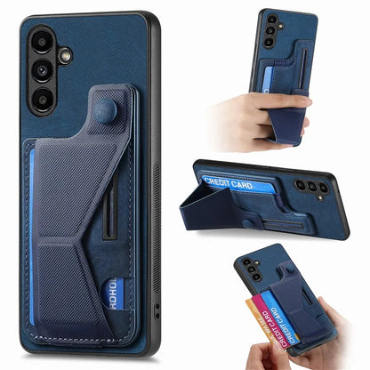D13 For Samsung Galaxy A05s 4G Case Retro PU+TPU K-shaped Slide  Kickstand Phone Shell with Card Slot