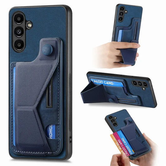 D13 For Samsung Galaxy A05s 4G Case Retro PU+TPU K-shaped Slide  Kickstand Phone Shell with Card Slot