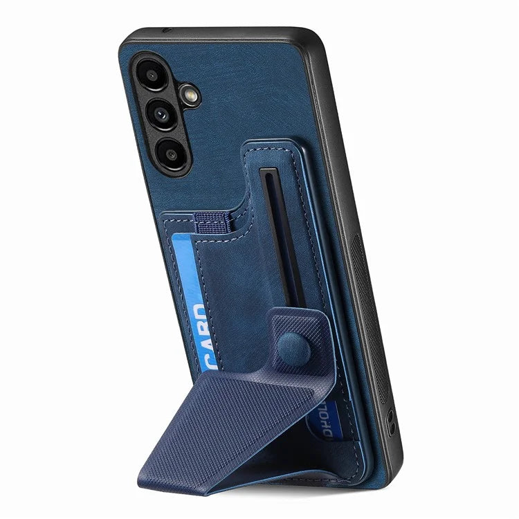 D13 For Samsung Galaxy A05s 4G Case Retro PU+TPU K-shaped Slide  Kickstand Phone Shell with Card Slot