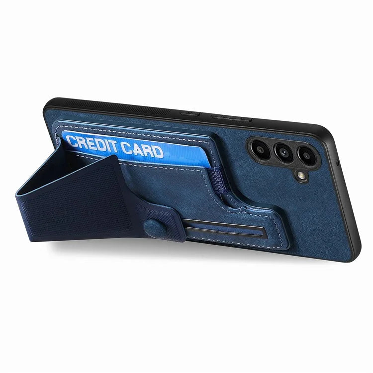 D13 For Samsung Galaxy A05s 4G Case Retro PU+TPU K-shaped Slide  Kickstand Phone Shell with Card Slot