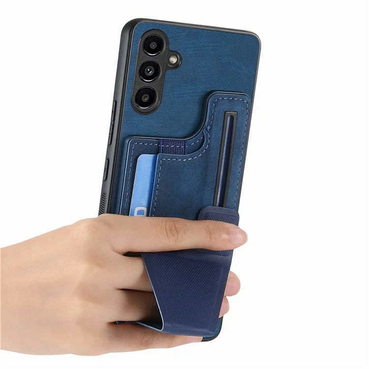 D13 For Samsung Galaxy A05s 4G Case Retro PU+TPU K-shaped Slide  Kickstand Phone Shell with Card Slot
