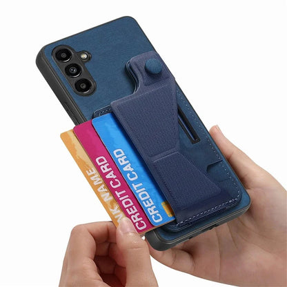 D13 For Samsung Galaxy A05s 4G Case Retro PU+TPU K-shaped Slide  Kickstand Phone Shell with Card Slot
