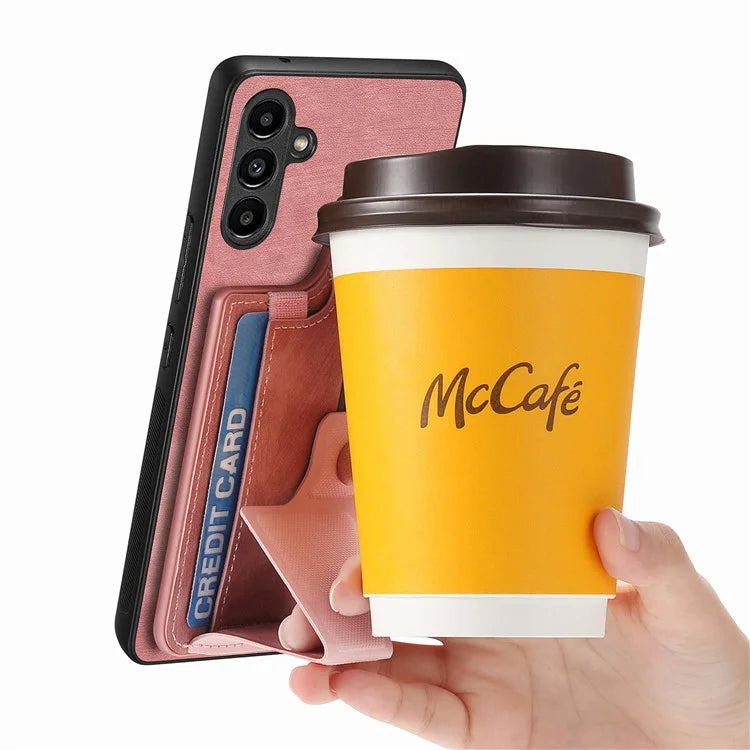 D13 For Samsung Galaxy A05s 4G Case Retro PU+TPU K-shaped Slide  Kickstand Phone Shell with Card Slot