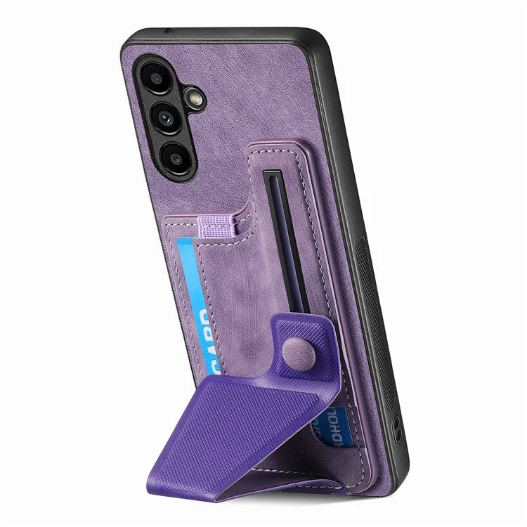 D13 For Samsung Galaxy A05s 4G Case Retro PU+TPU K-shaped Slide  Kickstand Phone Shell with Card Slot