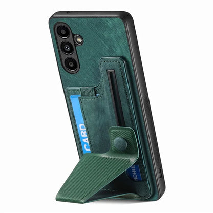 D13 For Samsung Galaxy A25 5G (Global) (161.0 x 76.5 x 8.3mm) Case Retro PU+TPU Kickstand Phone Shell with Card Slot