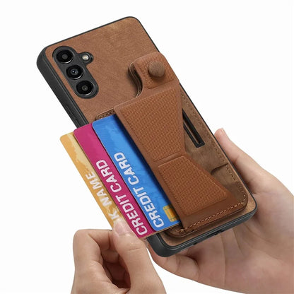 D13 For Samsung Galaxy A24 4G (162.1 x 77.6 x 8.3mm) Retro Case with K-shaped Slide Kickstand+Card Slot