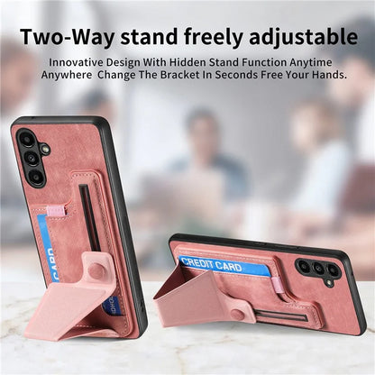 D13 For Samsung Galaxy A24 4G (162.1 x 77.6 x 8.3mm) Retro Case with K-shaped Slide Kickstand+Card Slot