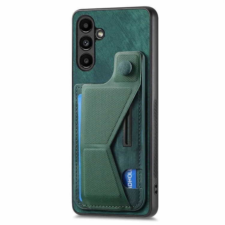 D13 For Samsung Galaxy A24 4G (162.1 x 77.6 x 8.3mm) Retro Case with K-shaped Slide Kickstand+Card Slot
