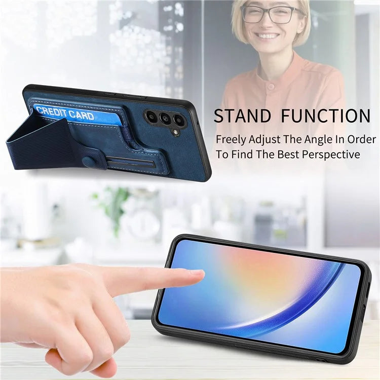 D13 For Samsung Galaxy A14 5G / A14 4G Cell Phone Cases Retro K-shaped Slide Kickstand Shell