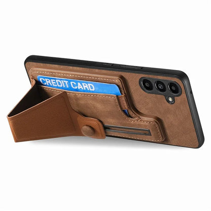 D13 For Samsung Galaxy A14 5G / A14 4G Cell Phone Cases Retro K-shaped Slide Kickstand Shell