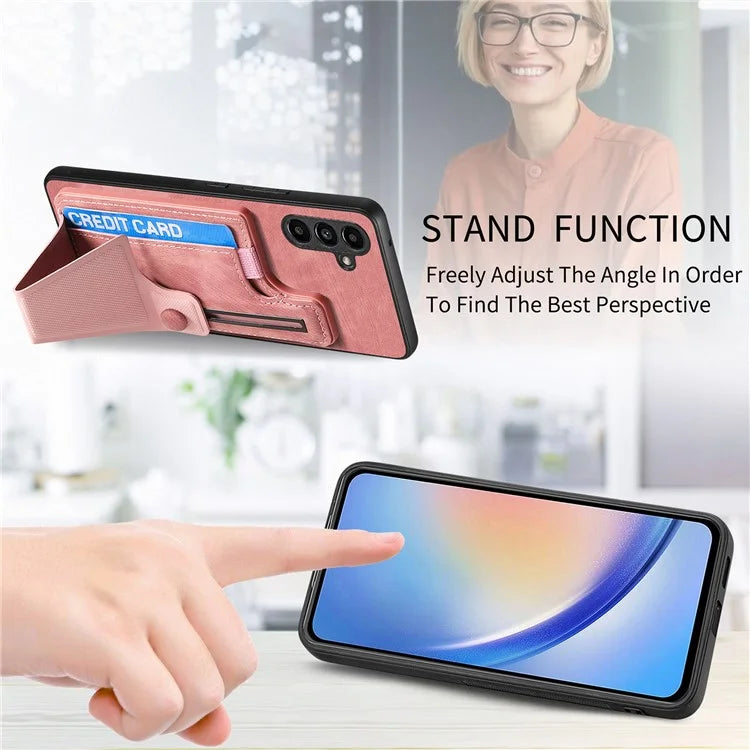 D13 For Samsung Galaxy A14 5G / A14 4G Cell Phone Cases Retro K-shaped Slide Kickstand Shell