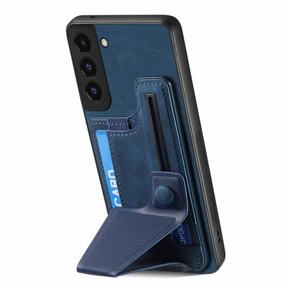 D13 For Samsung Galaxy S22+ 5G Card Slot Case Retro PU+TPU Phone Shell with Kickstand