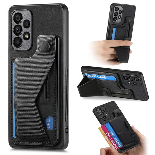 D13 For Samsung Galaxy A53 5G Case K-shaped Kickstand Leather+TPU Phone Cover