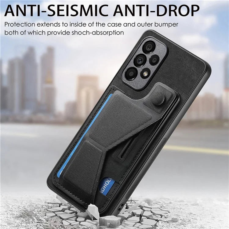 D13 For Samsung Galaxy A53 5G Case K-shaped Kickstand Leather+TPU Phone Cover