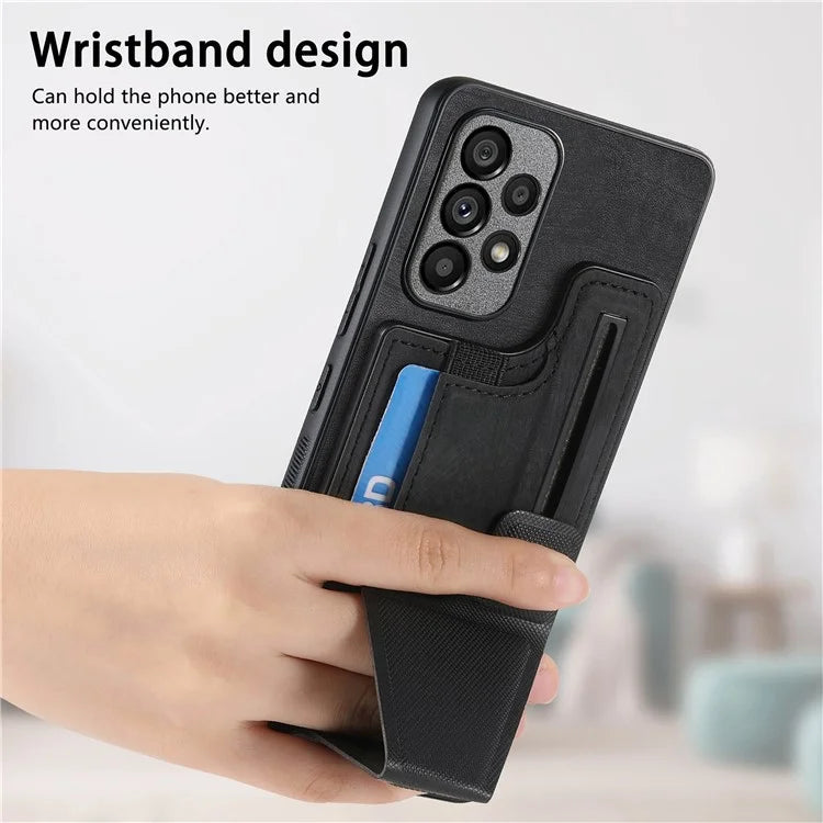 D13 For Samsung Galaxy A53 5G Case K-shaped Kickstand Leather+TPU Phone Cover